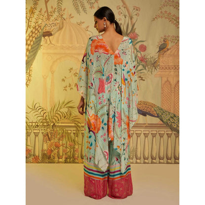 Aayushi Maniar Aqua Floral Printed Co-ord Blue (Set of 2)