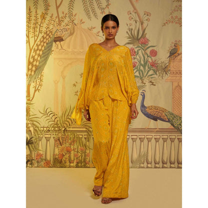 Aayushi Maniar Bandhani Yellow Co-ord (Set of 2)