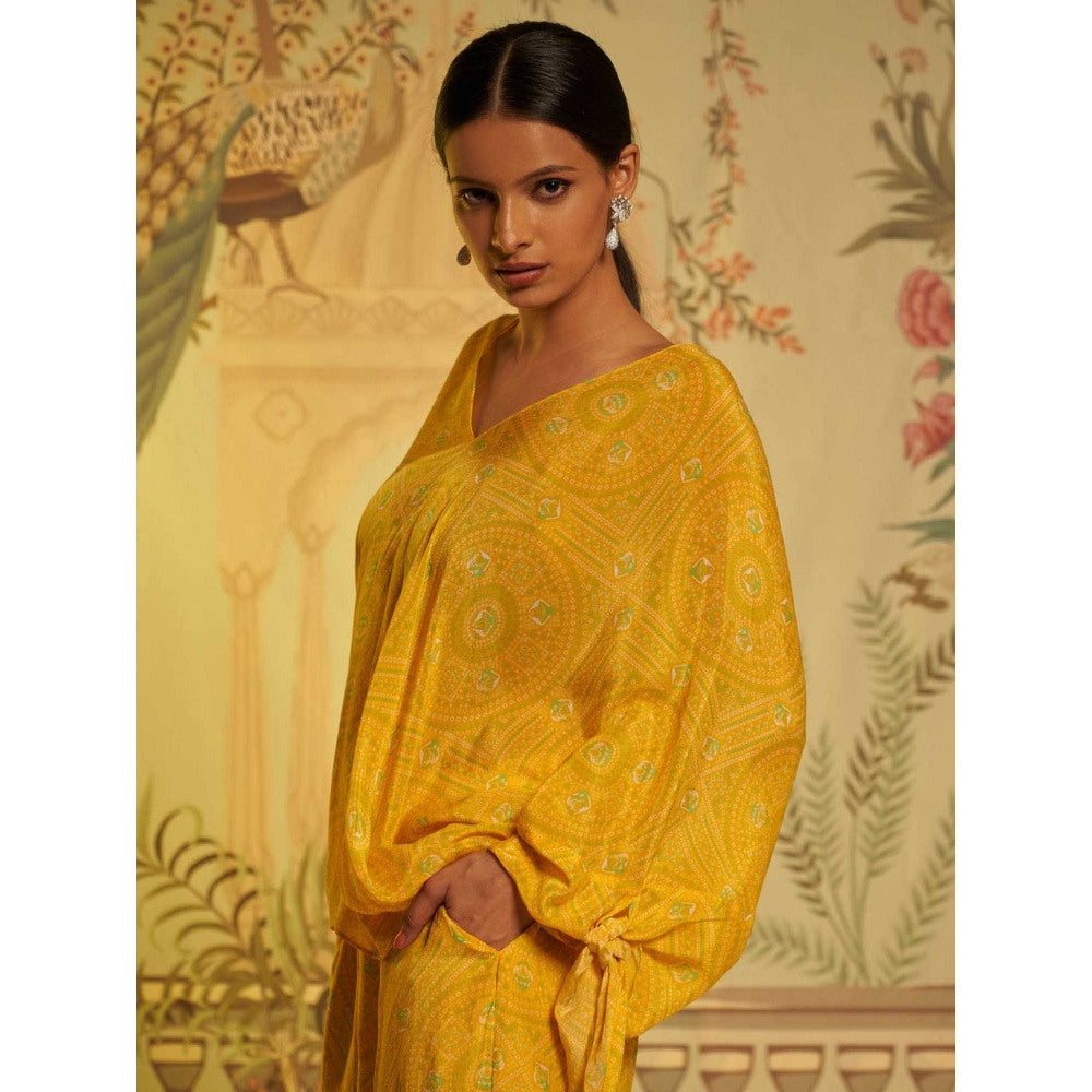 Aayushi Maniar Bandhani Yellow Co-ord (Set of 2)