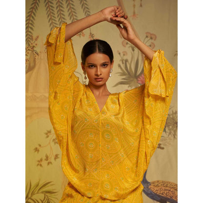 Aayushi Maniar Bandhani Yellow Co-ord (Set of 2)