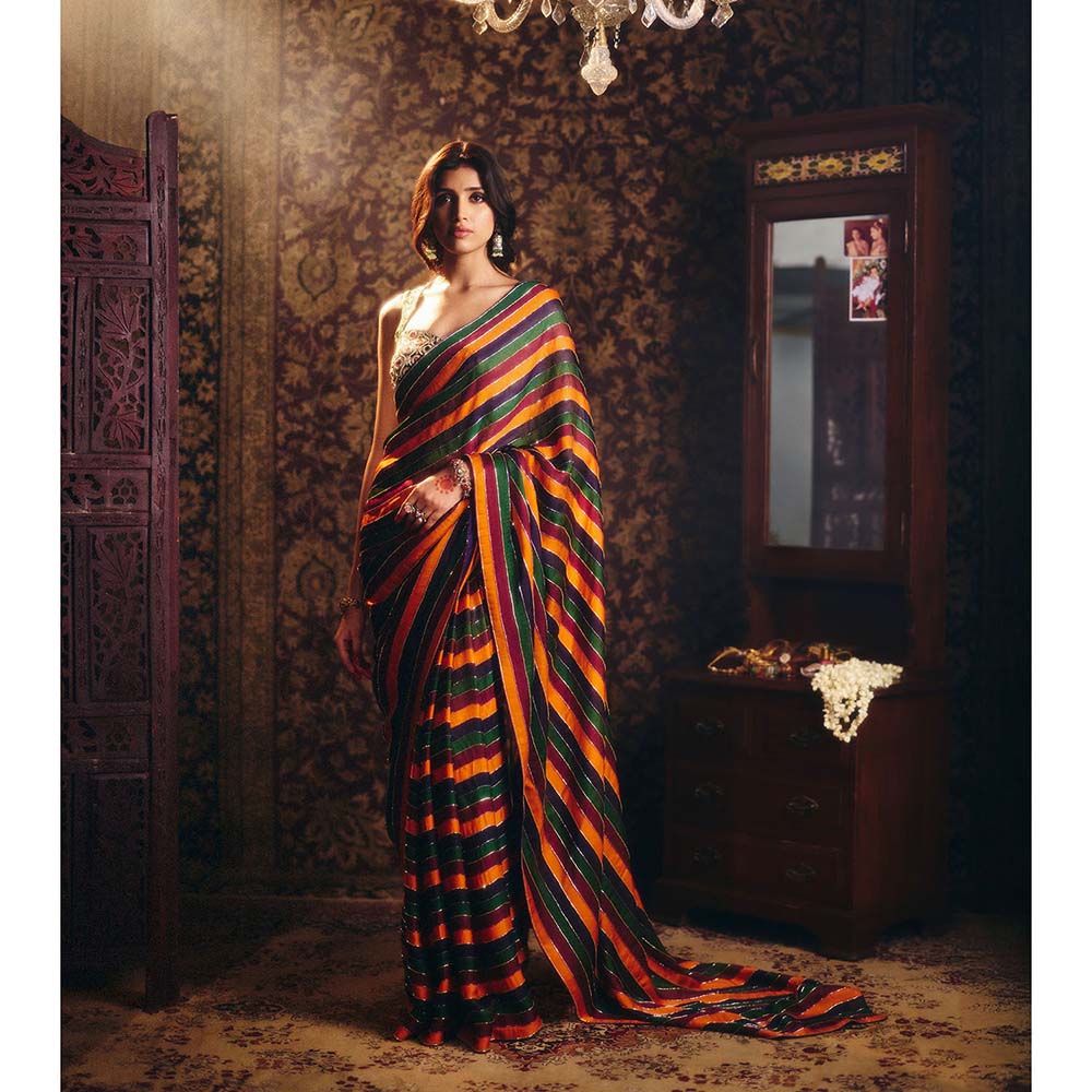 Aayushi Maniar Multi-Colour Apsara Saree with Stitched Blouse