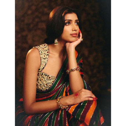 Aayushi Maniar Multi-Colour Apsara Saree with Stitched Blouse
