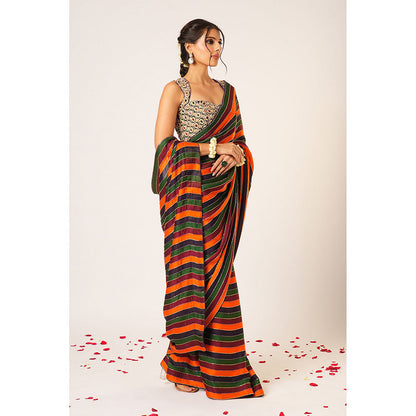 Aayushi Maniar Multi-Colour Apsara Saree with Stitched Blouse