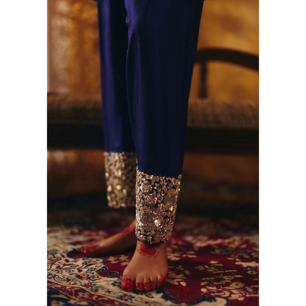 Aayushi Maniar Blue Mayuri Kurti with Salwar and Dupatta (Set of 3)