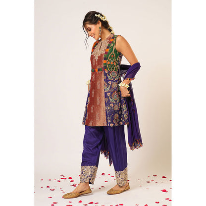 Aayushi Maniar Blue Mayuri Kurti with Salwar and Dupatta (Set of 3)