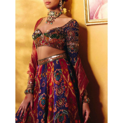 Aayushi Maniar Multi-Colour Indrani Lehenga with Blouse and Dupatta (Set of 3)