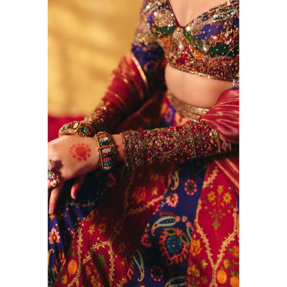 Aayushi Maniar Multi-Colour Indrani Lehenga with Blouse and Dupatta (Set of 3)