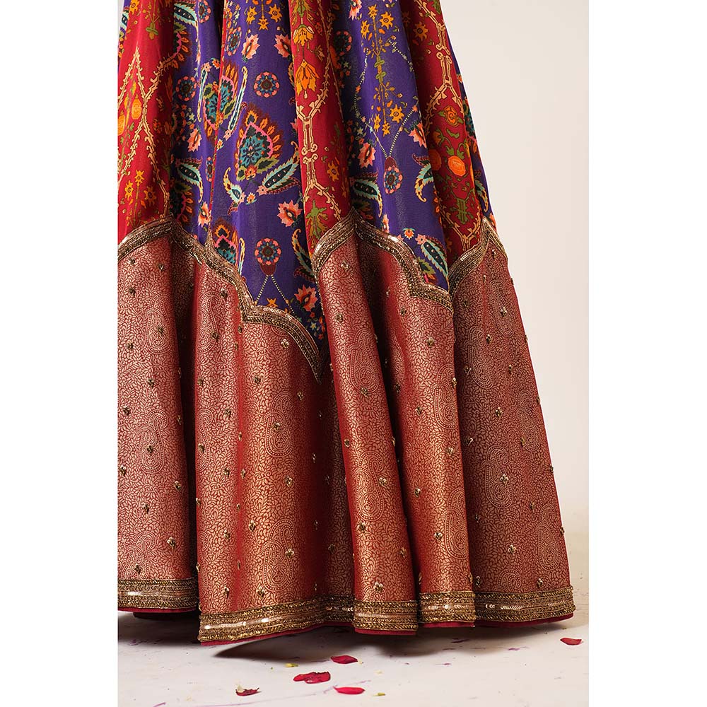Aayushi Maniar Multi-Colour Indrani Lehenga with Blouse and Dupatta (Set of 3)