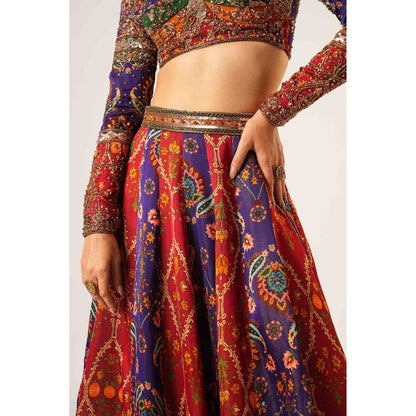 Aayushi Maniar Multi-Colour Indrani Lehenga with Blouse and Dupatta (Set of 3)