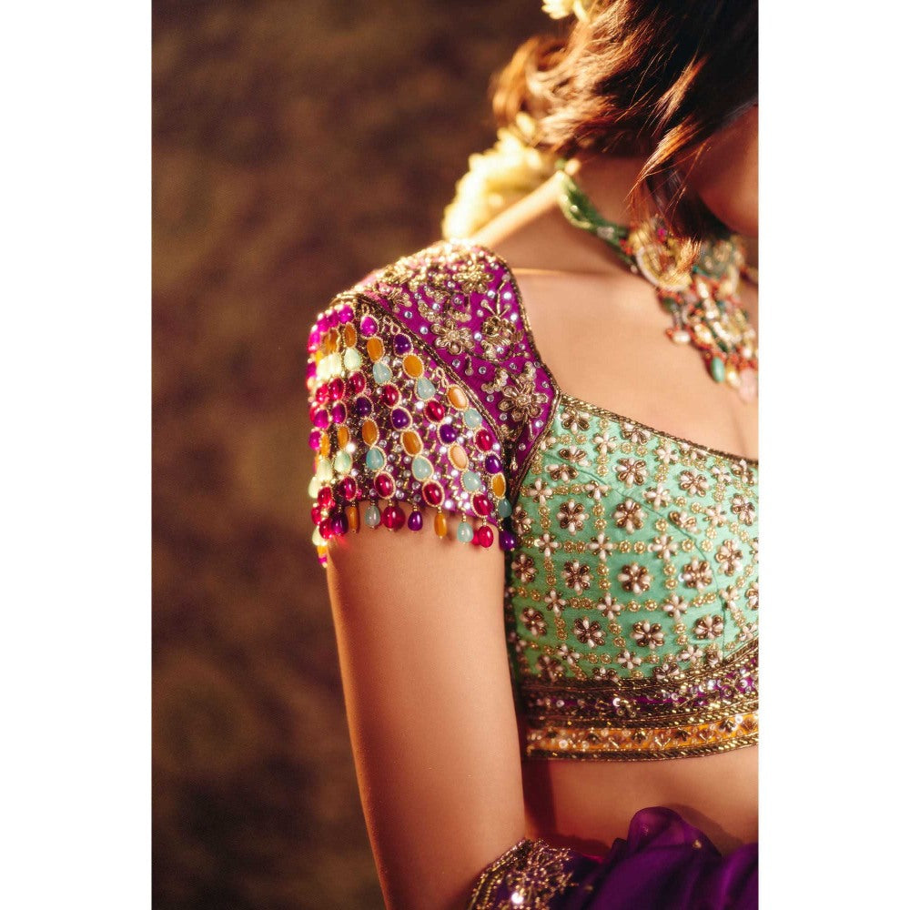 Aayushi Maniar Yellow Shakuntala Lehenga with Blouse and Dupatta (Set of 3)