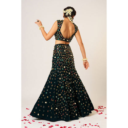 Aayushi Maniar Green Maya Lehenga with Blouse (Set of 2)