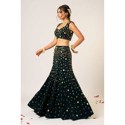 Aayushi Maniar Green Maya Lehenga with Blouse (Set of 2)