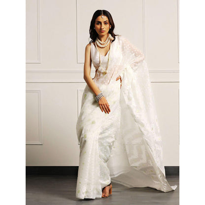 Aditri Handloom Jamdani On Resham Silk Saree with Running Blouse