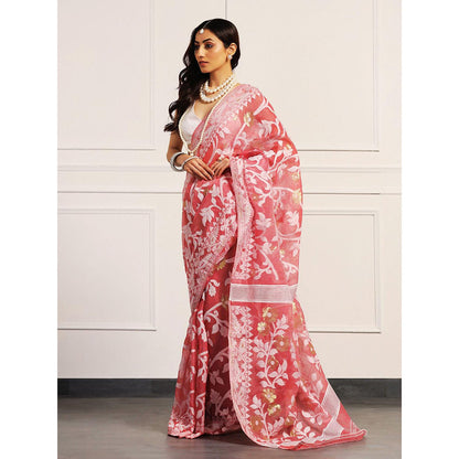 Aditri Handloom Jamdani On Resham Silk Saree with Running Blouse