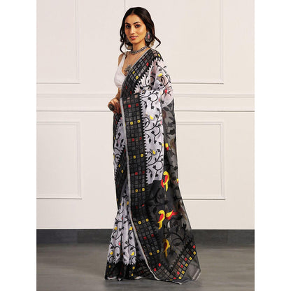 Aditri Handloom Jamdani On Resham Silk Saree with Running Blouse