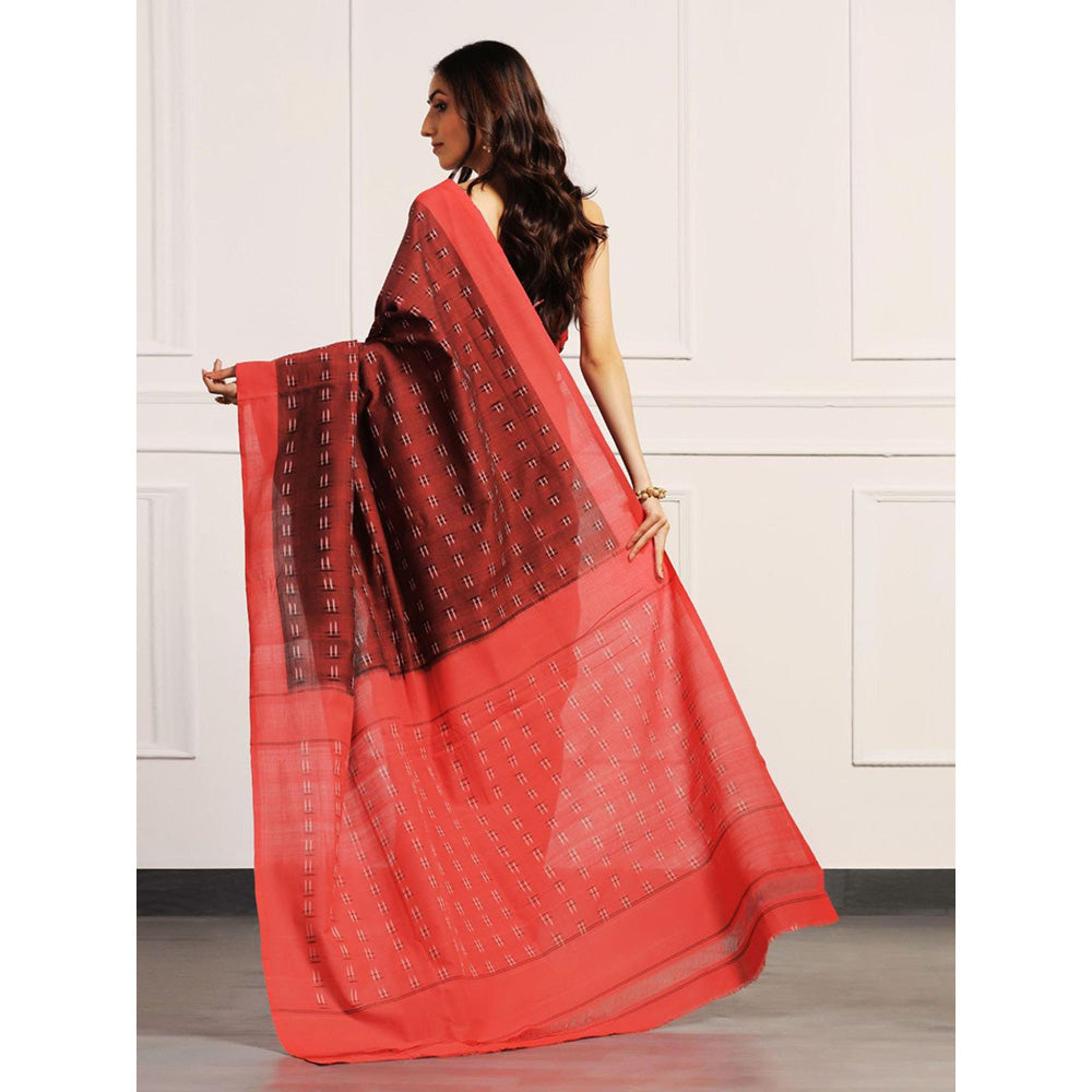 Aditri Handloom Ikat On Gas Mercerised Cotton Saree with Without Blouse