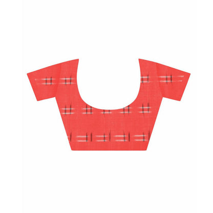 Aditri Handloom Ikat On Gas Mercerised Cotton Saree with Without Blouse