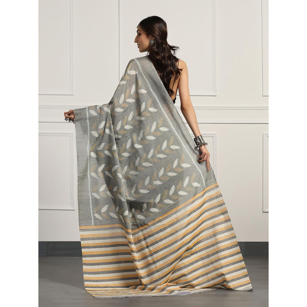 Aditri Handloom Ikat On Cotton From Orissa Saree with Blouse Piece