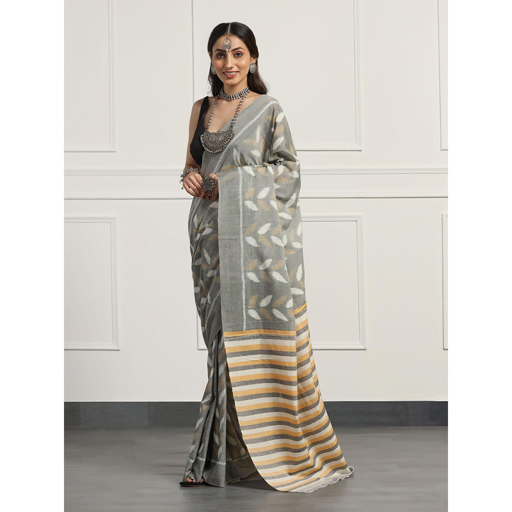 Aditri Handloom Ikat On Cotton From Orissa Saree with Blouse Piece