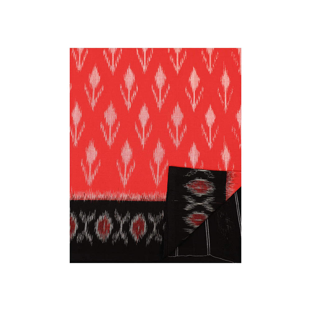 Aditri Handloom Ikat On Gas Mercerised Cotton Saree without Blouse