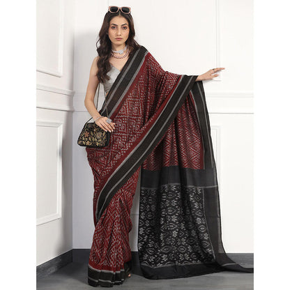 Aditri Handloom Ikat On Cotton From Orissa Saree with Blouse Piece