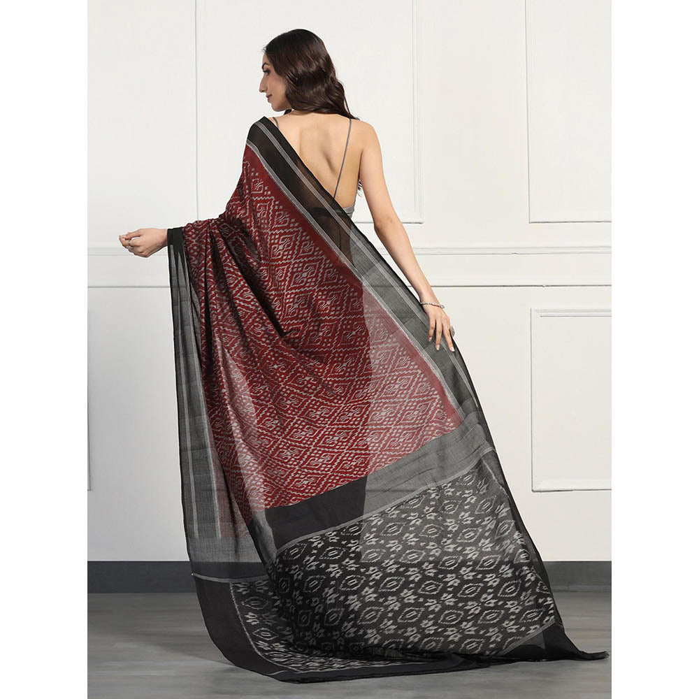 Aditri Handloom Ikat On Cotton From Orissa Saree with Blouse Piece