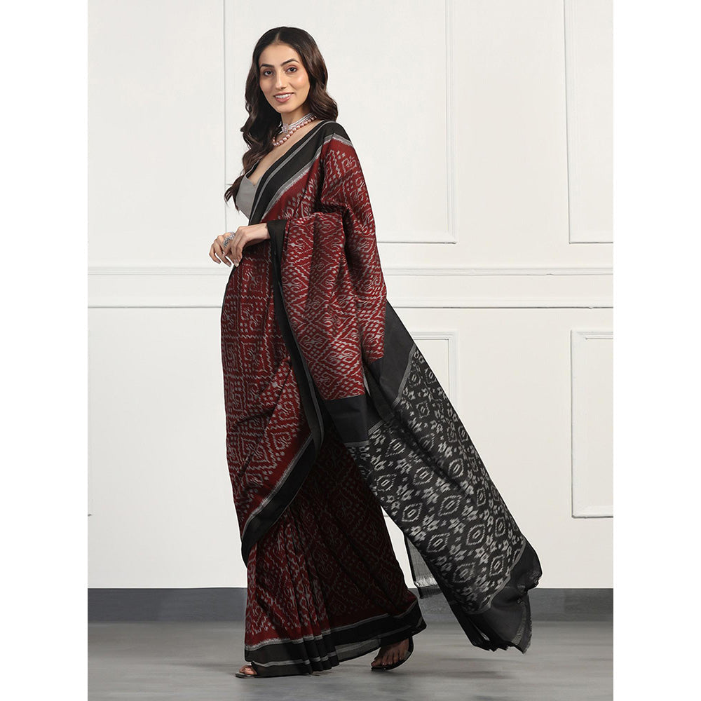 Aditri Handloom Ikat On Cotton From Orissa Saree with Blouse Piece