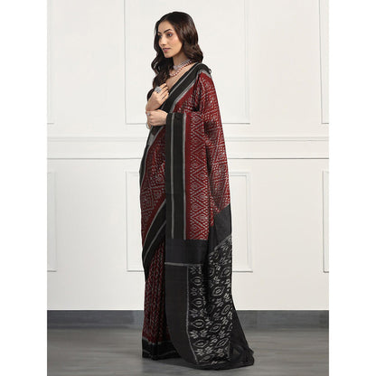Aditri Handloom Ikat On Cotton From Orissa Saree with Blouse Piece
