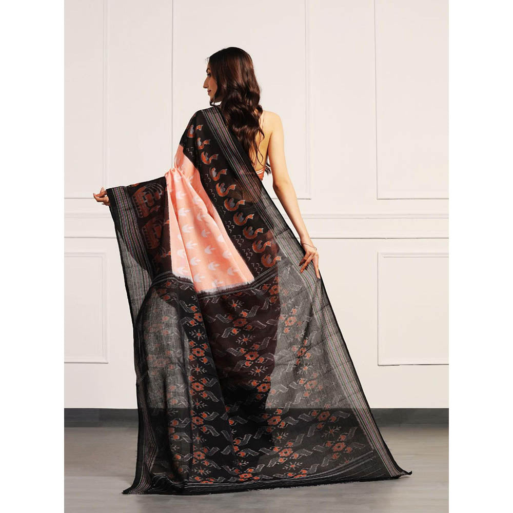 Aditri Handloom Ikat On Gas Mercerised Cotton Multi-Color Saree With Blouse Piece