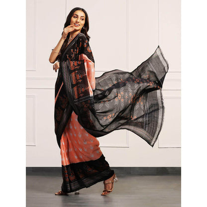 Aditri Handloom Ikat On Gas Mercerised Cotton Multi-Color Saree With Blouse Piece