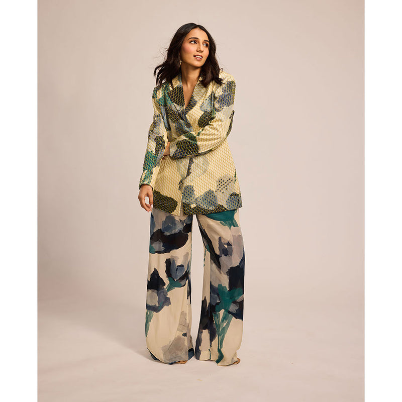 Advait Marble Womens Blazer Co-Ord (Set of 2)