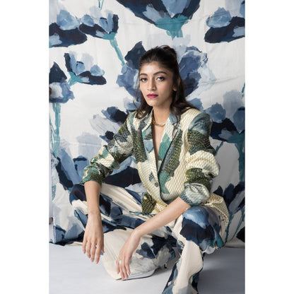 Advait Marble Womens Blazer Co-Ord (Set of 2)