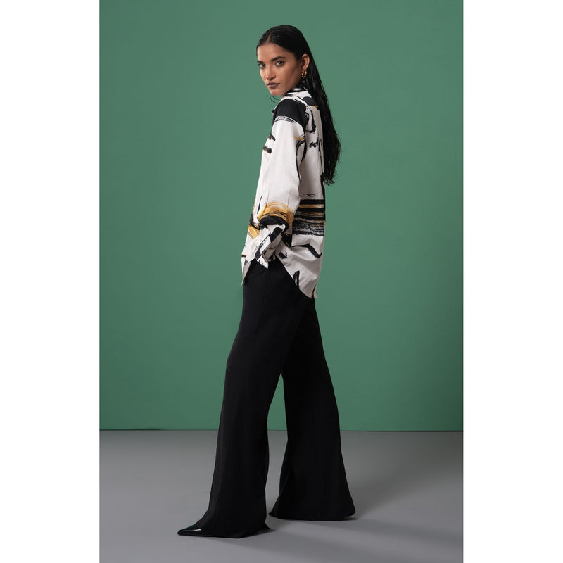 Advait White Beru Printed and Embroidered Shirt