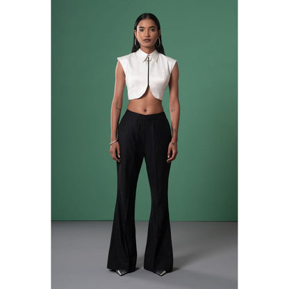 Advait White Shiro Cropped Shirt