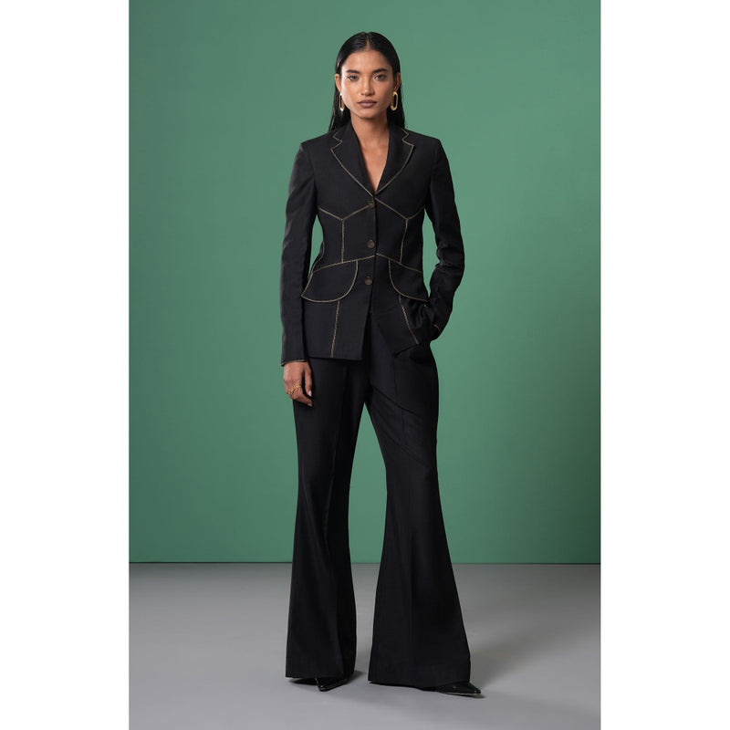Advait Black Kuro Panelled Blazer