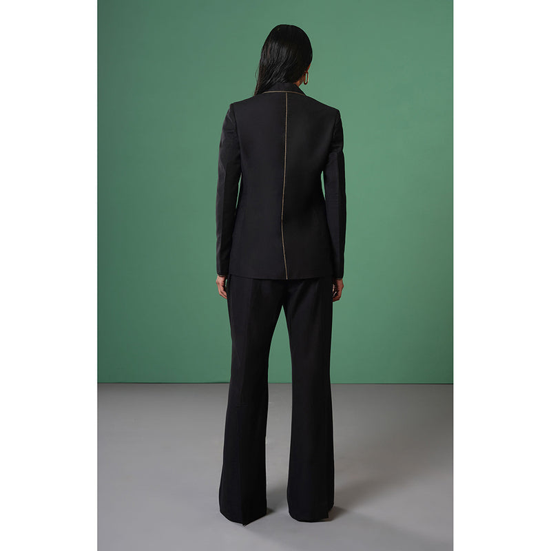 Advait Black Kuro Panelled Blazer