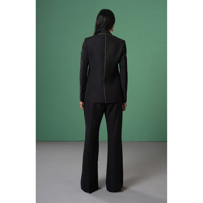 Advait Black Kuro Panelled Blazer