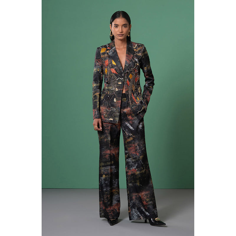 Advait Black Kage Embroidered and Embellished Blazer