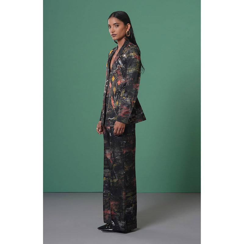 Advait Black Kage Embroidered and Embellished Blazer