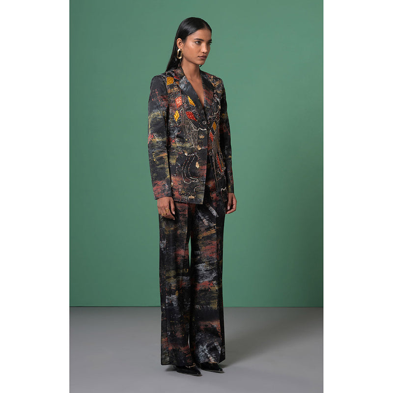Advait Black Kage Embroidered and Embellished Blazer