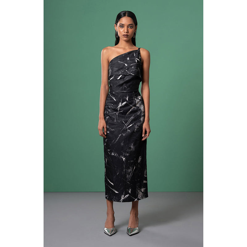 Advait Black Onyx Foldover Dress