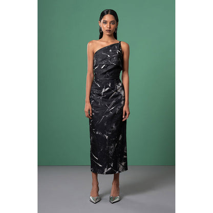 Advait Black Onyx Foldover Dress