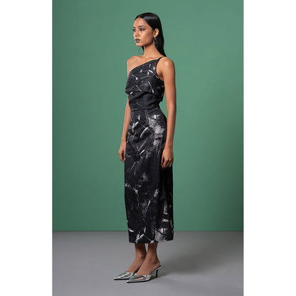 Advait Black Onyx Foldover Dress