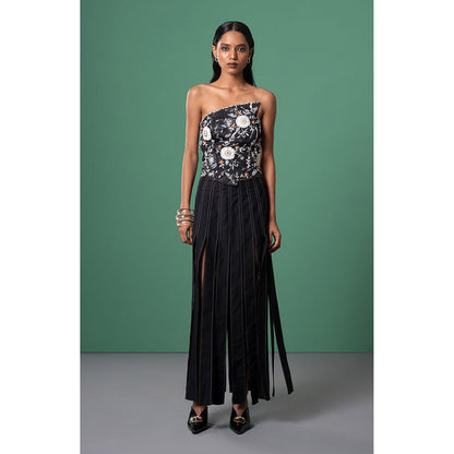 Advait Black Onyx Embroidered Top