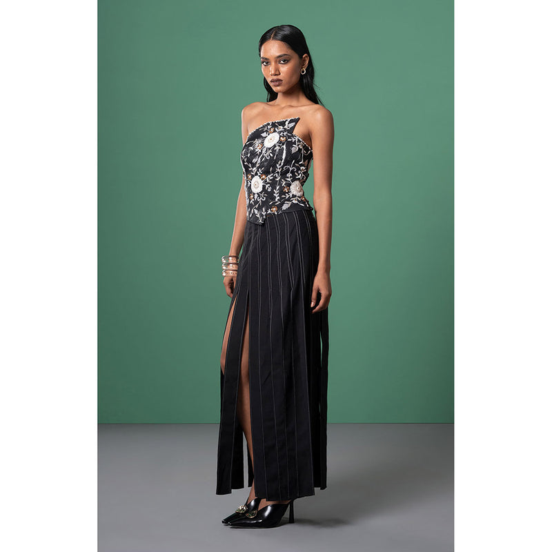 Advait Black Onyx Embroidered Top