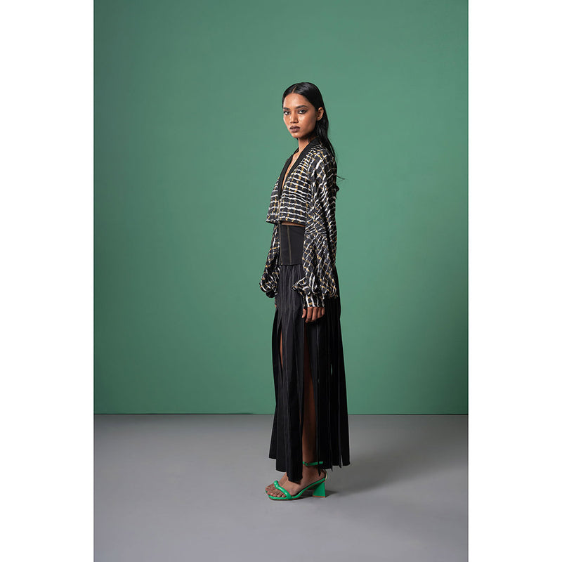 Advait Black Sumi Printed Top