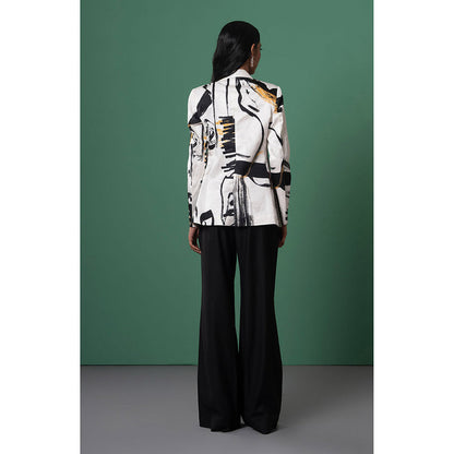 Advait White Beru Embellished and Embroidered Blazer