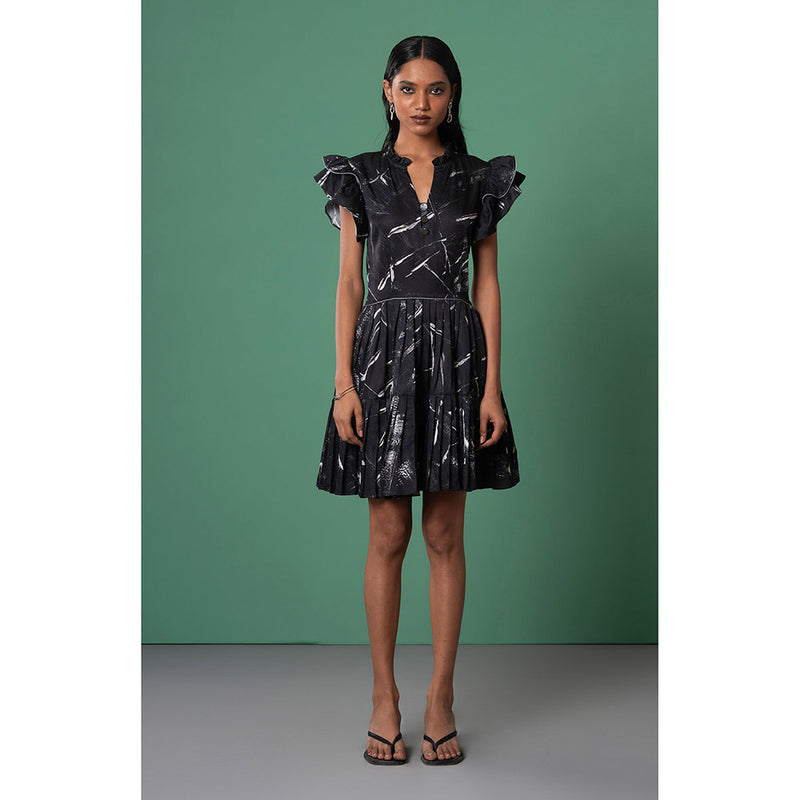 Advait Black Onyx Ruffled Dress