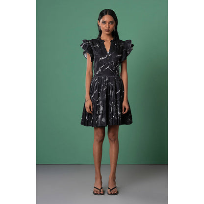 Advait Black Onyx Ruffled Dress