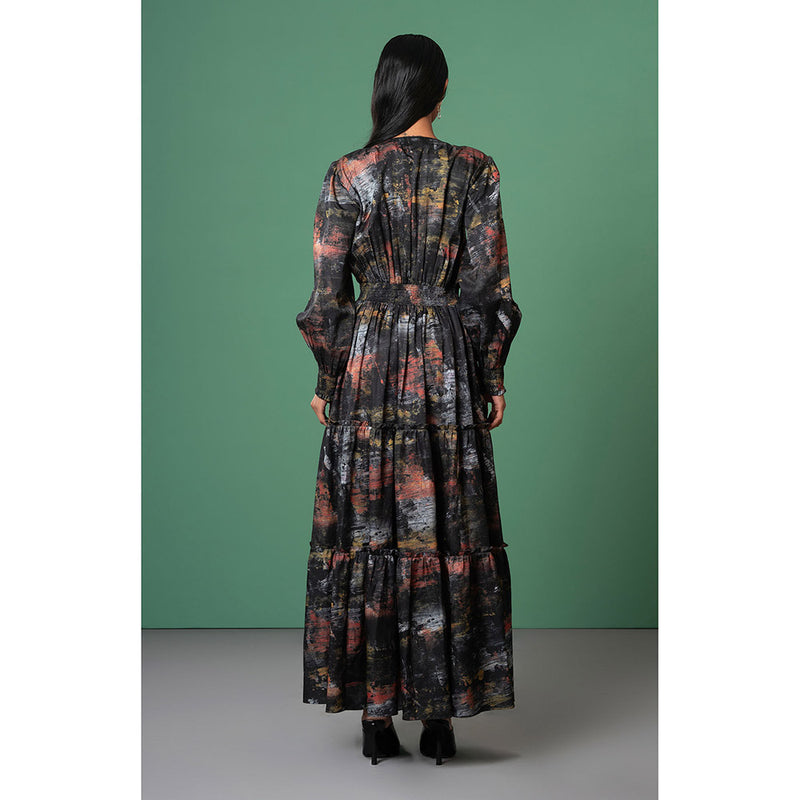 Advait Black Kage Tiered Dress